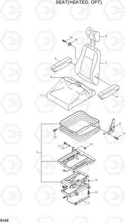 6146 SEAT(HEATED, OPT) R160LC-7A, Hyundai