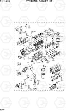 9300 OVERHAUL GASKET KIT R160LC-9S, Hyundai