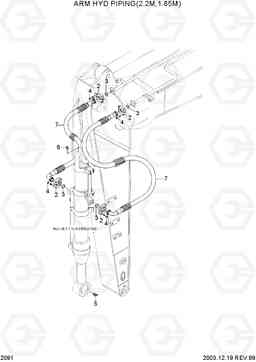 2091 ARM HYD PIPING(2.2M,1.85M) R200NLC-3, Hyundai