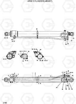 2180 ARM CYLINDER(-#0087) R200W/R200W-2, Hyundai