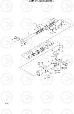 2181 ARM CYLINDER(#0088-) R200W/R200W-2, Hyundai
