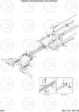 3430 FRONT OUTRIGGER HYD PIPING R200W-7, Hyundai