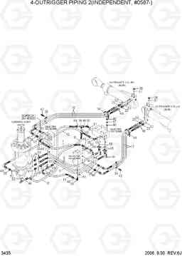 3435 4-OUTRIGGER PIPING 2(INDEPENDENT,#0587-) R200W-7, Hyundai