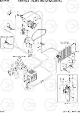 1101 AIRCON & HEATER MOUNTING(#2200-) R200W-7A, Hyundai