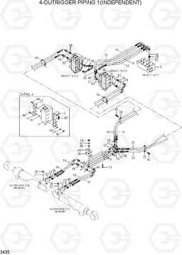 3435 4-OUTRIGGER PIPING 1(INDEPENDENT) R200W-7A, Hyundai