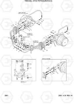 2061 TRAVEL HYD PIPING(R210-3) R210LC-3, Hyundai