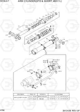 4194 ARM CYLINDER(STD & SHORT, #9511-) R210LC-7, Hyundai