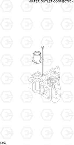 9560 WATER OUTLET CONNECTION R210LC-7A, Hyundai