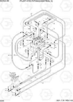 3220 PILOT HYD PIPING(CONTROL 3) R220LC-9S, Hyundai