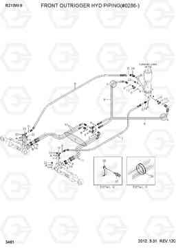3461 FRONT OUTRIGGER HYD PIPING(#0286-) R210W-9, Hyundai
