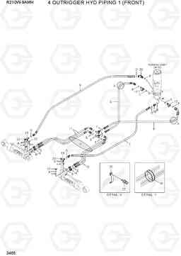 3465 4 OUTRIGGER HYD PIPING 1 (FRONT) R210W9AMH, Hyundai