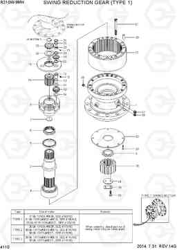 4110 SWING REDUCTION GEAR (TYPE 1) R210W9-MH, Hyundai
