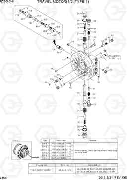 4150 TRAVEL MOTOR(1/2, TYPE 1) R250LC-9, Hyundai