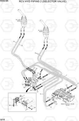 3210 RCV HYD PIPING 2 (SELECTOR VALVE) R25Z-9A, Hyundai