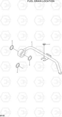 9110 FUEL DRAIN LOCATION(-#0111) R290LC-7, Hyundai