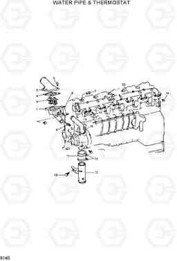 9140 WATER PIPE & THERMOSTAT R290LC7H, Hyundai
