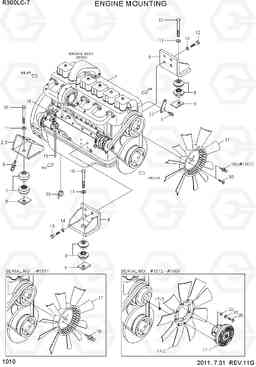 1010 ENGINE MOUNTING R300LC-7, Hyundai