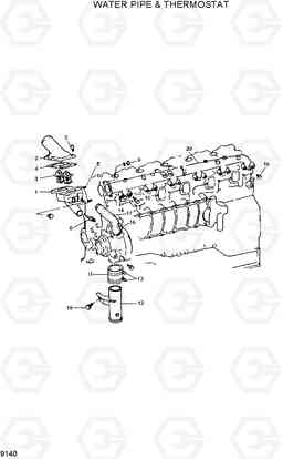 9140 WATER PIPE & THERMOSTAT R300LC-7, Hyundai