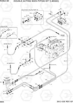 3620 DOUBLE ACTING MAIN PIPING KIT 1(-#0002) R300LC-9A, Hyundai