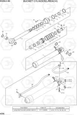 4205 BUCKET CYLINDER(L/REACH, -#0730) R300LC-9S, Hyundai