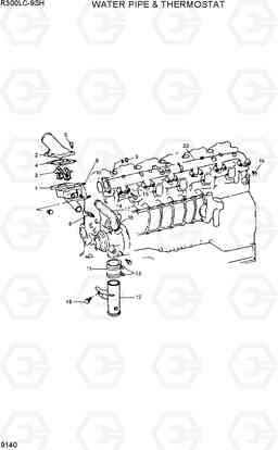 9140 WATER PIPE & THERMOSTAT R300LC-9SH, Hyundai