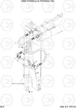 3510 ARM HYDRAULIC PIPING(2.1M) R305LC-7, Hyundai