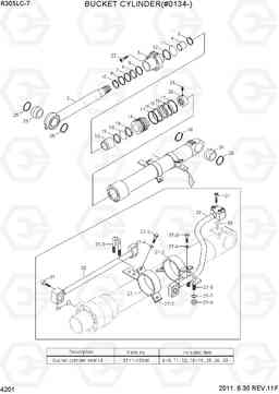 4201 BUCKET CYLINDER(#0134-) R305LC-7, Hyundai