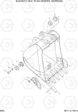 6053 BUCKET(1.38M3 PCSA HEAPED, NARROW) R320LC-3, Hyundai