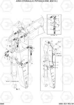 3530 ARM HYDRAULIC PIPING(4.05M, #0013-) R320LC-7, Hyundai