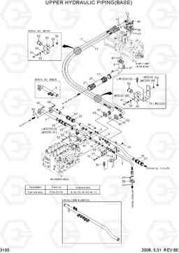 3100 UPPER HYDRAULIC PIPING(BASE) R320LC-7A, Hyundai