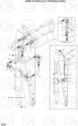 3530 ARM HYDRAULIC PIPING(4.05M) R320LC-7A, Hyundai