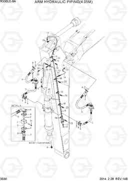 3530 ARM HYDRAULIC PIPING(4.05M) R330LC-9A, Hyundai