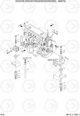 1015 ENGINE MOUNTING(LOW EMISSION,-#0078) R360LC-3, Hyundai
