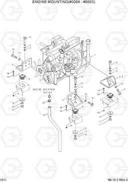 1011 ENGINE MTG(#0004-#0063) R360LC-3H, Hyundai