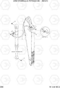 2083 ARM HYDRAULIC PIPING(4.3M,-#0137) R360LC-3H, Hyundai