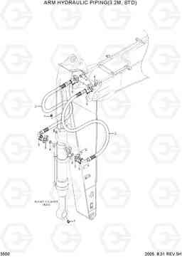 3500 ARM HYDRAULIC PIPING(3.2M, STD) R360LC-7, Hyundai