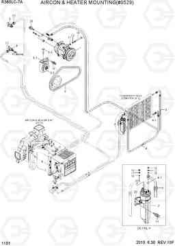 1101 AIRCON & HEATER MOUNTING(#0529-) R360LC-7A, Hyundai