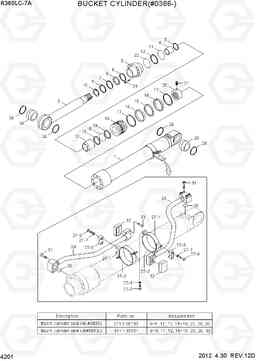 4201 BUCKET CYLINDER(#0386-) R360LC-7A, Hyundai