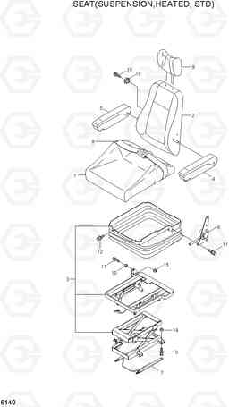 6140 SEAT(SUSPENSION,HEATED, STD) R370LC-7, Hyundai