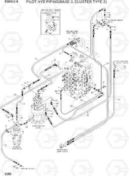 3280 PILOT HYD PIPING(BASE 3, CLUSTER TYPE 2) R390LC-9(INDIA), Hyundai