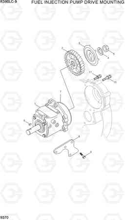 9370 FUEL INJECTION PUMP DRIVE MOUNTING R390LC-9(INDIA), Hyundai