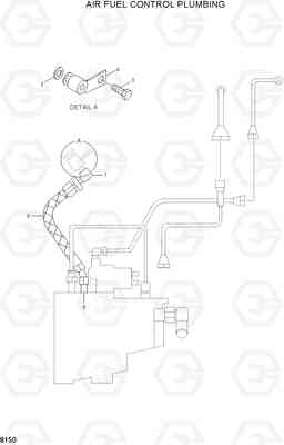 8150 AIR FUEL CONTROL PLUMBING R450LC-3(#1001-), Hyundai