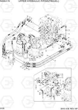 3120 UPPER HYDRAULIC PIPING(TRAVEL) R450LC-7A, Hyundai