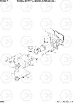 9945 THERMOSTAT AND HOUSING(#0632-) R500LC-7, Hyundai