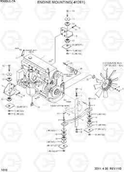 1010 ENGINE MOUNTING(-#1261) R500LC-7A, Hyundai