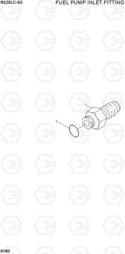 9180 FUEL PUMP INLET FITTING R520LC-9S, Hyundai