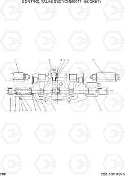 2181 CONTROL VALVE SECTION(#0617-, BUCKET) R55-3, Hyundai