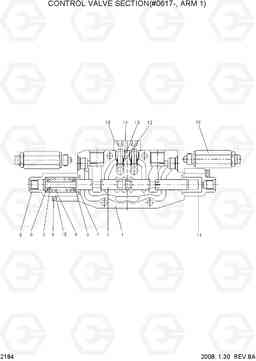 2184 CONTROL VALVE SECTION(#0617-, ARM 1) R55-3, Hyundai