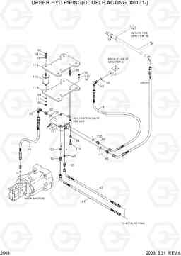 2049 UPPER HYD PIPING(DOUBLE ACTING, #0121-) R55W-3, Hyundai