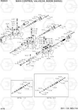 4170 MAIN CONTROL VALVE(3/4, BOOM SWING) R55W-9, Hyundai